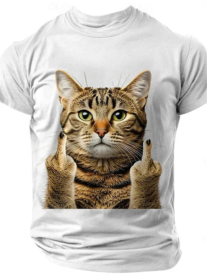 Cute Funny Cat Graphic T Shirt For Men Novelty Animals 3D Printed Tees Casual Short Sleeve Round Neck Tops Street Kids T-Shirts