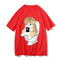Cute Kitten Cat Play Games Print Avant-garde Fashion Trend Loose Cotton Round Neck Short Sleeve Men's T-shirt Korean Clothing