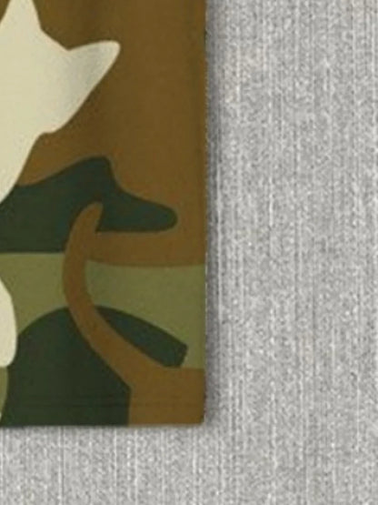 Men's Camo Cat Art Print T-Shirt Fashion Streetwear Short Sleeve Tees Summer 2025 Harajuku Oversized Crew Neck Tops Tunics