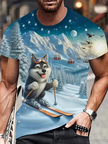 Men's Casual Shirts 3D Cute Cat T-Shirt Short Sleeve Pullover Outdoor Tops Oversized Clothing T shirt Men Women's Kids Tshirt