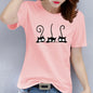New women's clothing - Casual round-neck short-sleeved cat digital print fashionable casual women's T-shirt