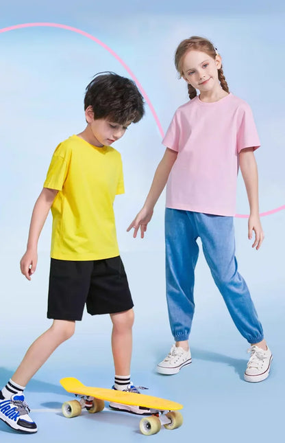 Korean Cat Brother Children Clothing New Boys T-shirt Casual Summer Top Cotton Kids Short Sleeves Baby Kids T Shirt 2-12 Years