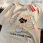 I Can Find You Fun Cat Print Tshirt Men Women Fashion Oversize T-Shirt Summer 100% Cotton Tee Clothing Loose Fashion Casual Tops