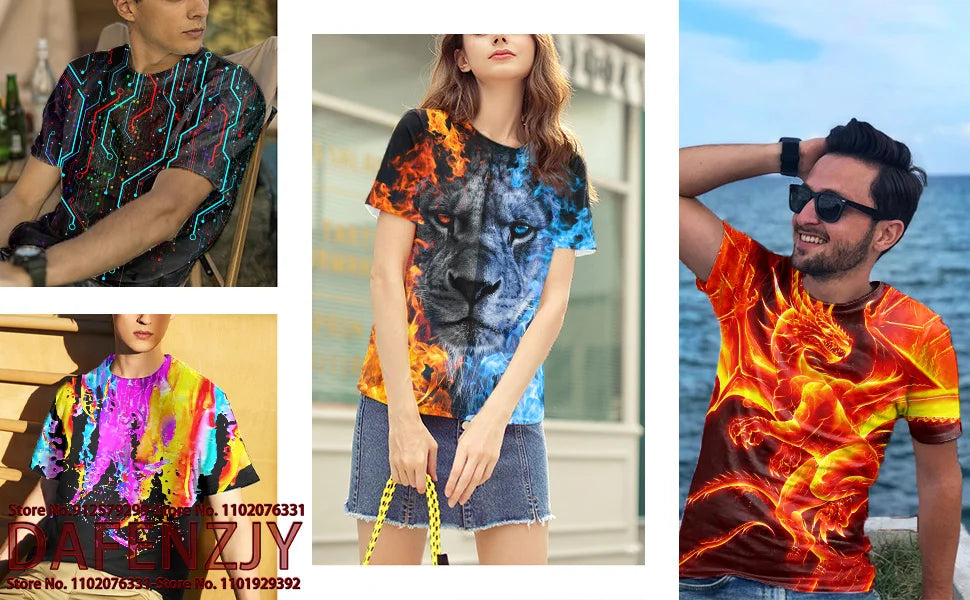 Men's Camouflage Cat T-shirt Loose Vintage Fitting Vintage Fashion Animal Art Print Short Sleeve 3D O-Neck T-shirt