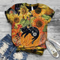 Cat Short Sleeve Cartoon Cat Women's T-Shirt Summer Fashion 3d Cartoon Women Clothing T Shirt For Women Daily Casual Top Tee