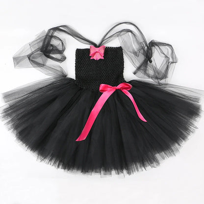 Black Cat Costume for Girls Carnival Party Fancy Dress Up Clothes Outfit Toddler Kids Halloween Tutu Dress Animal Kitty Costumes