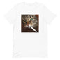 Fun Cat Print Men T-shirt Outdoor Street Casual Funny Personality Versatile Fashionable Trendy Pure Cotton Short-sleeve Clothing