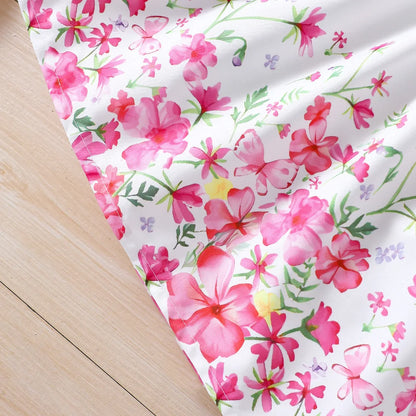 Kids Casual Clothing Sets Outfits for Girls Spring Summer Toddler Floral Print Long Sleeve Coat Tank Dress Children 2 3 4 5 6 7