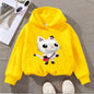 Cute Cartoon Cat Print Kids Sweatshirt Adorable Long-Sleeve Top for Boys Girls Comfortable Casual Wear