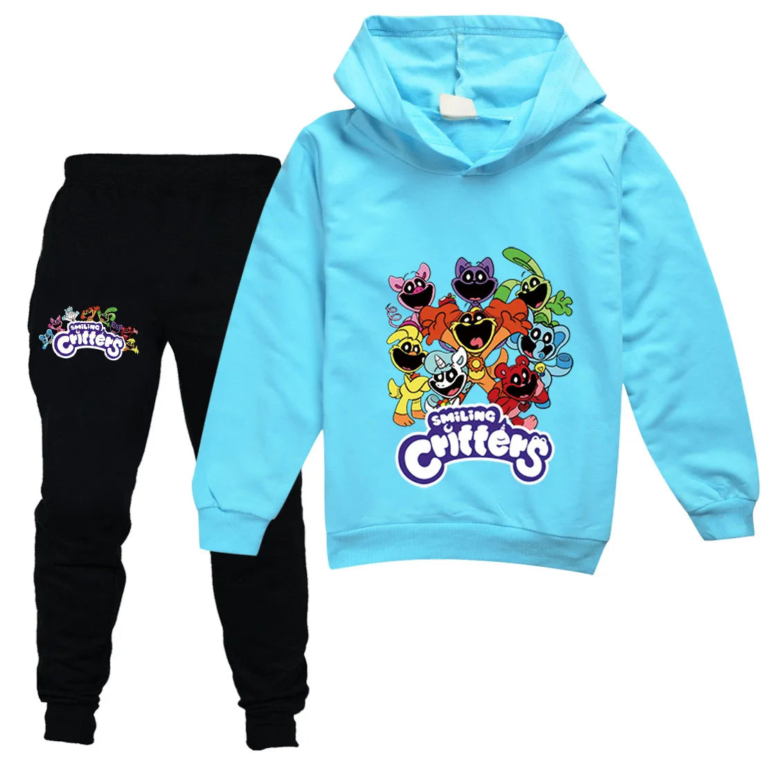 Kids Clothing Sets Boys Girls Cartoon Smiling Critters Costume Cat Nap Long Sleeve Hoodies and Pants Children Pullover Tracksuit