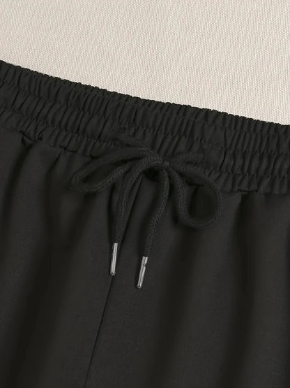 Elegant Cat Print Casual Versatile Women Pants Fashion Trendy Trousers With Drawstring Pockets Comfortable Sweatpants Female