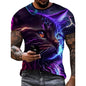Men's T-Shirt Funny Cat Pattern Cool Printed Men's Short Sleeve Fashion O-Neck T-Shirt Outdoor Casual Lightweight Men's Clothing