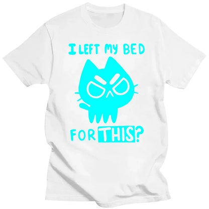 Brand Men T-shirt Funny Cat Print Men Tshirts Casual O-neck Men Shirts Streetwear Luminous Men Oversized T-shirt Male Tees Tops